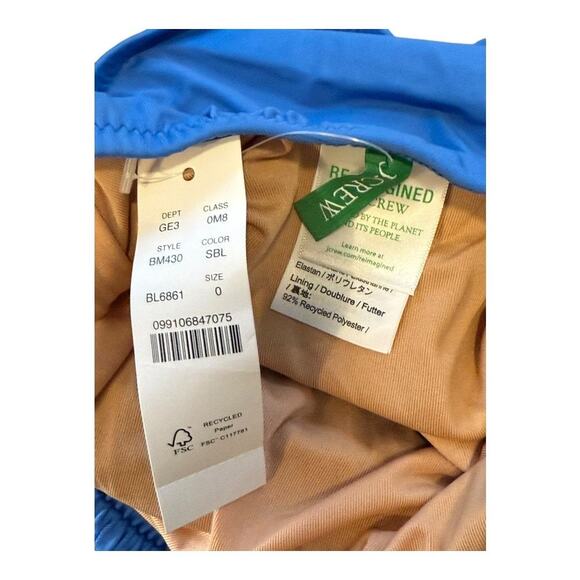 NEW J. Crew Women’s Size 0 Scrunchie-strap Plunge One-Piece In Blue NWT - Picture 4 of 6